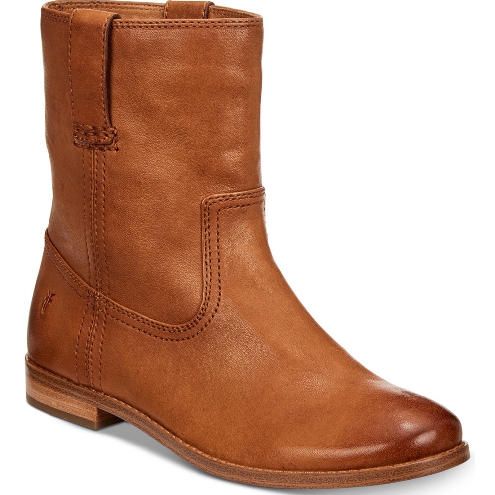 Frye Women's Anna Short Booties Leather Boots Brown Size 6